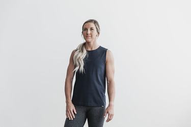 Nobull Lightweight Sleeveless Women's T Shirts Navy | Australia (ZT4210)